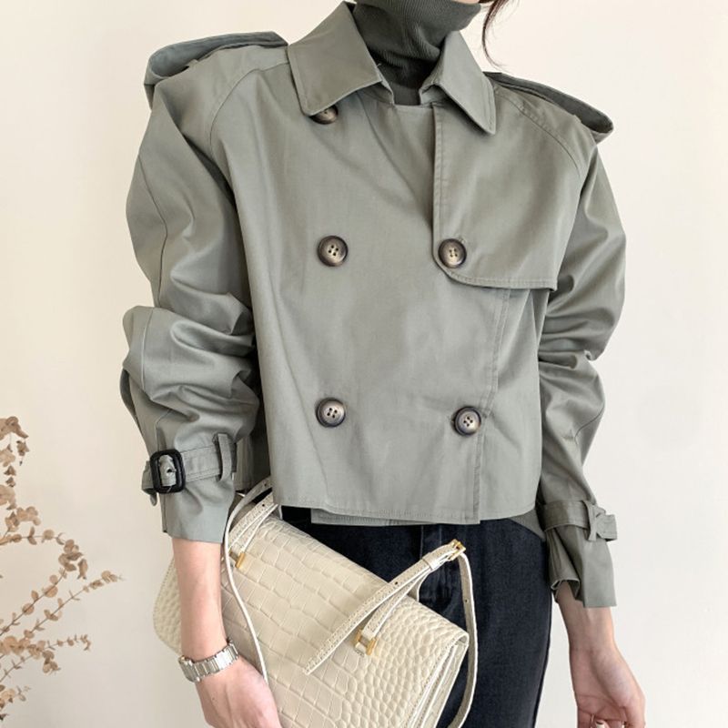 All-matching Short Trench Coat Women - Babyvera