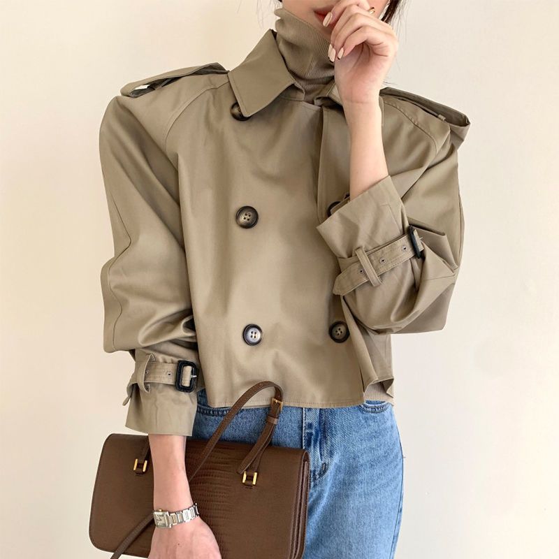 All-matching Short Trench Coat Women - Babyvera