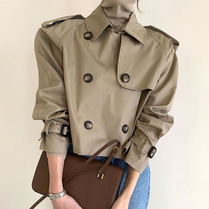 All-matching Short Trench Coat Women - Babyvera