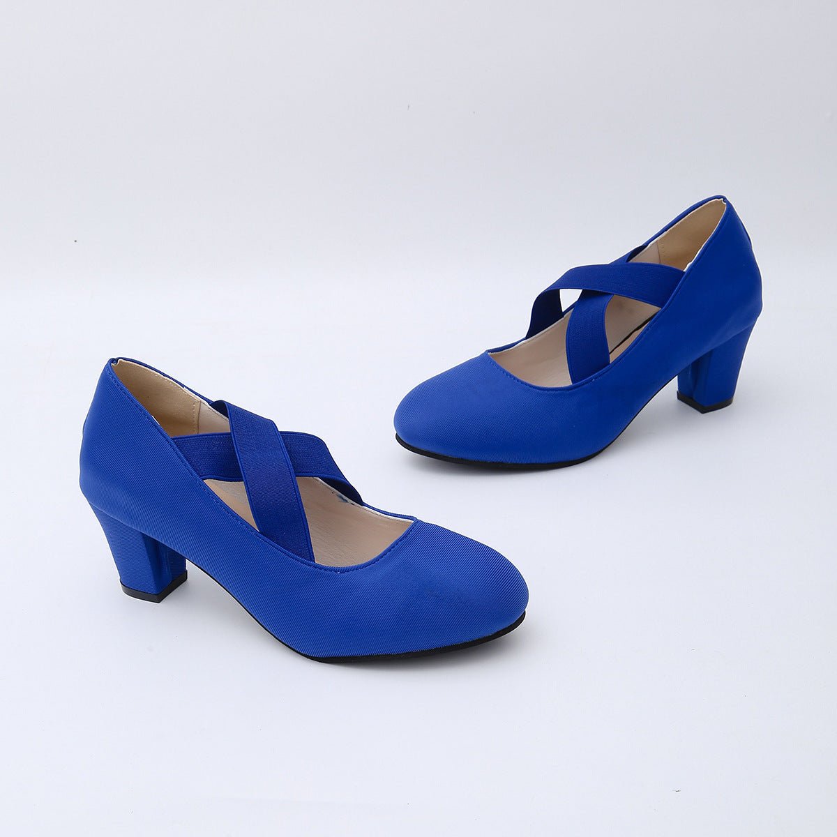 Arrival French - style Elegant Chunky - heel Large - size Pumps For Women - Babyvera