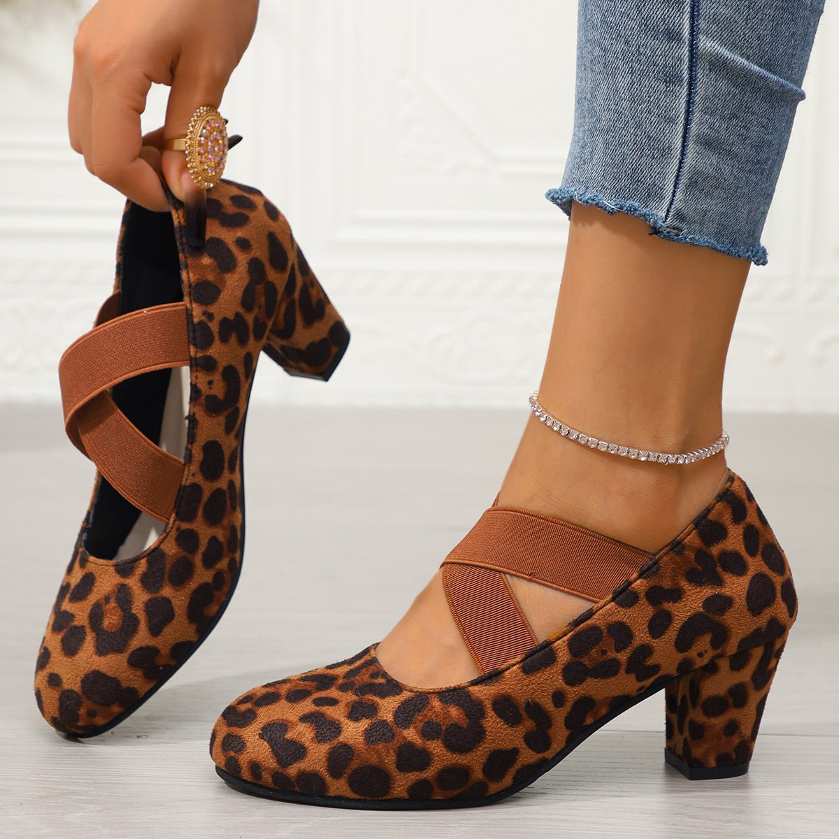 Arrival French - style Elegant Chunky - heel Large - size Pumps For Women - Babyvera