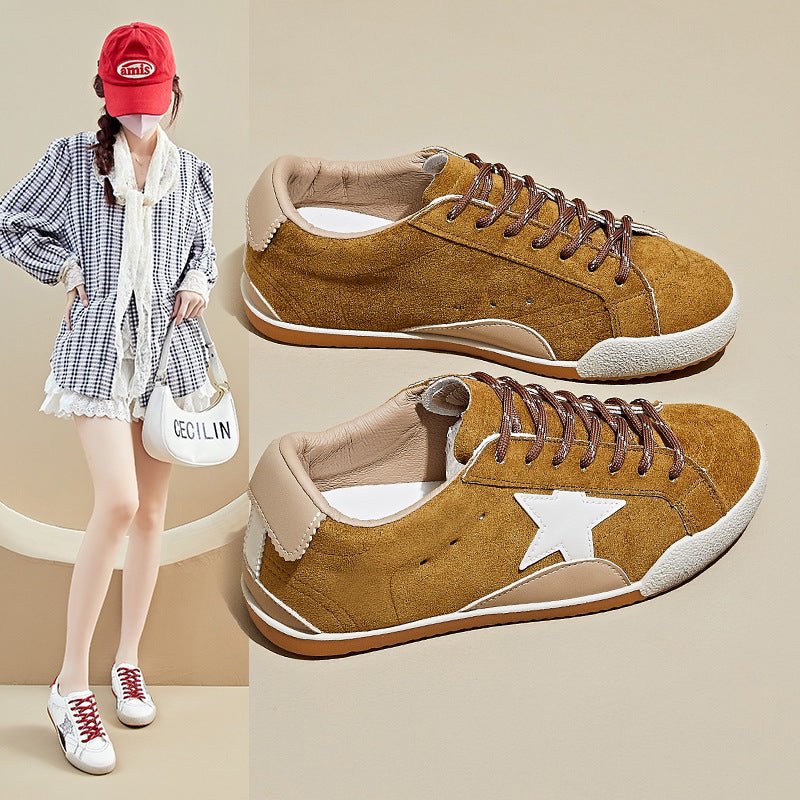 Autumn Retro White Sneakers For Women - Babyvera
