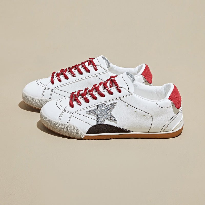 Autumn Retro White Sneakers For Women - Babyvera