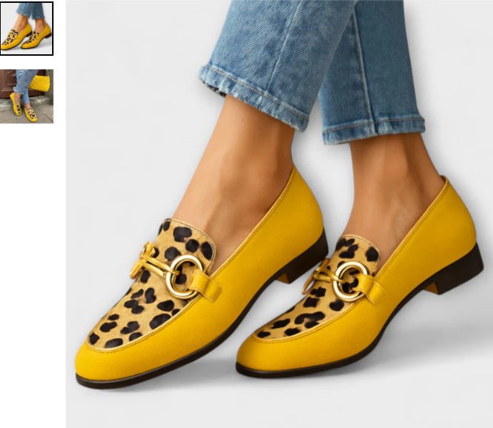 Autumn Strap Low - cut Chunky Heel Small Leather Shoes - Babyvera