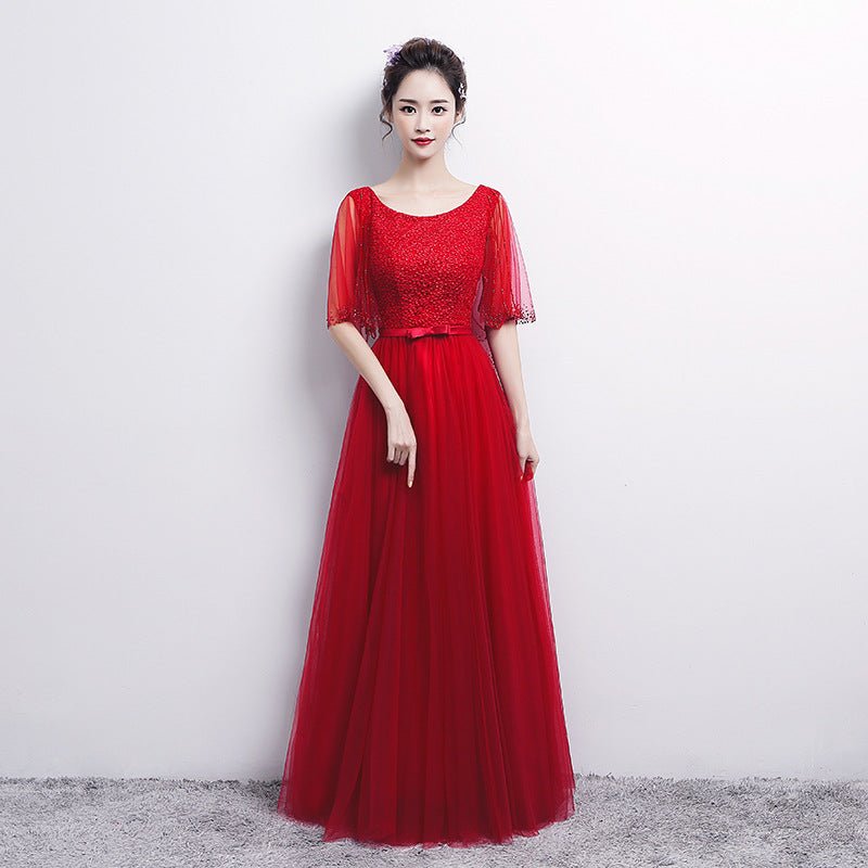 Banquet Evening Dress Female Spring New Fashion Annual Meeting Host Dress Chorus Performance Long Dress - Babyvera