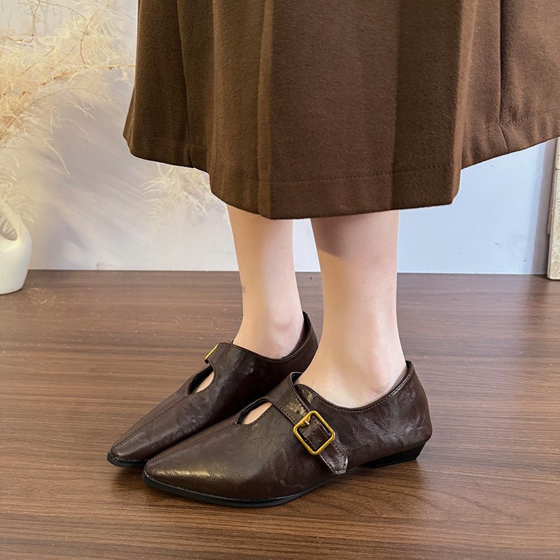 British - style Vintage Fashion Women's Leather Shoes - Babyvera