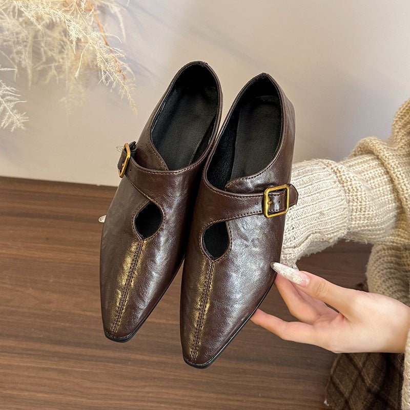 British - style Vintage Fashion Women's Leather Shoes - Babyvera