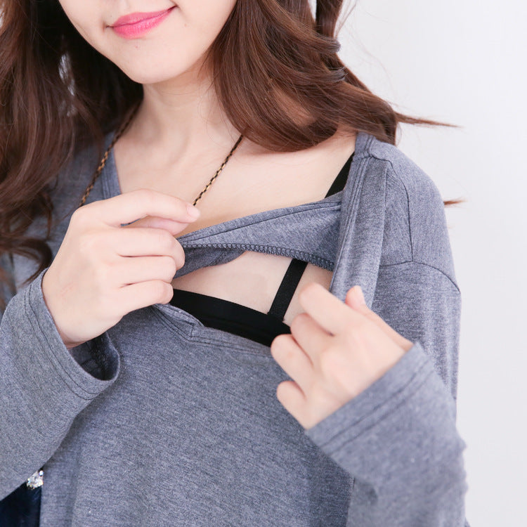 Maternity Wear Mid-length Breastfeeding Dress - Babyvera