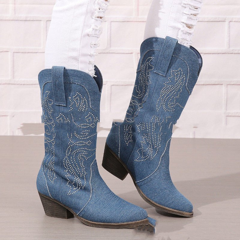 Calf - high Leather Boots For Tall, Plus - size Women - Babyvera