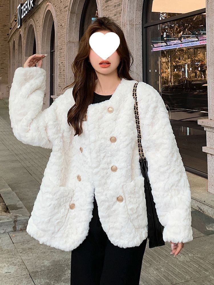 Casual Lamb Wool Coat For Women - Babyvera