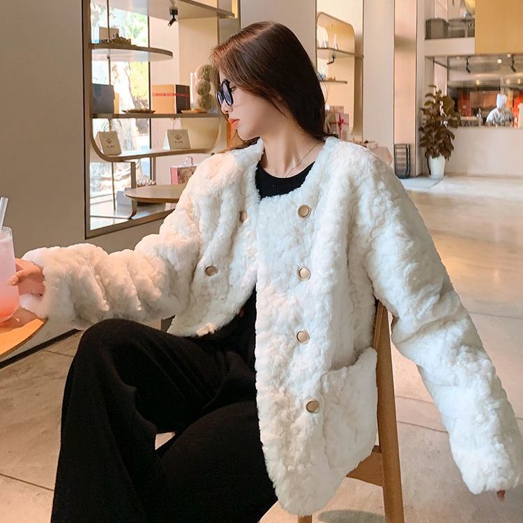 Casual Lamb Wool Coat For Women - Babyvera