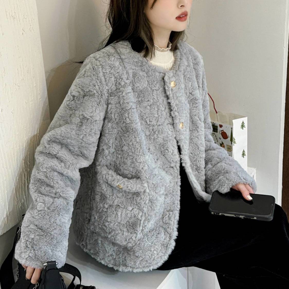Casual Lamb Wool Coat For Women - Babyvera