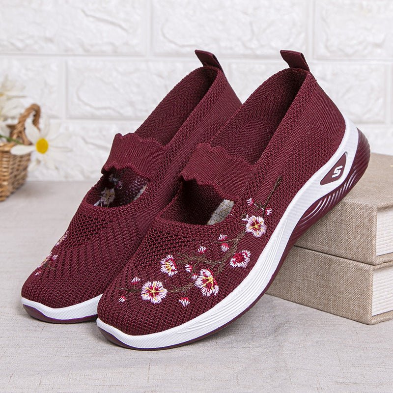 Casual Slip - on Shoes With Shallow Openings And Embroidery - Babyvera