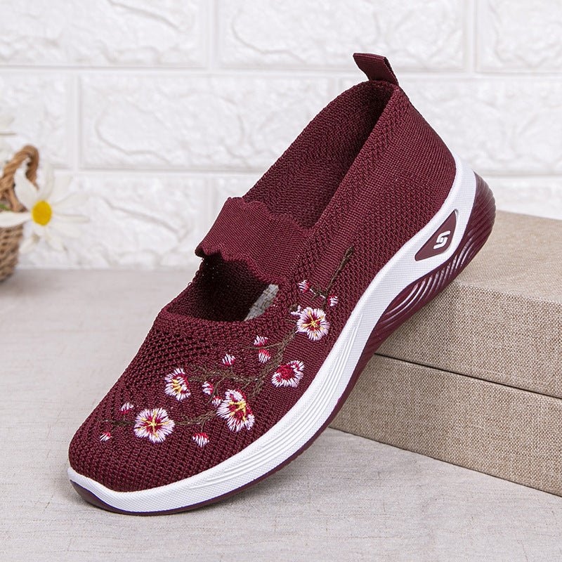 Casual Slip - on Shoes With Shallow Openings And Embroidery - Babyvera