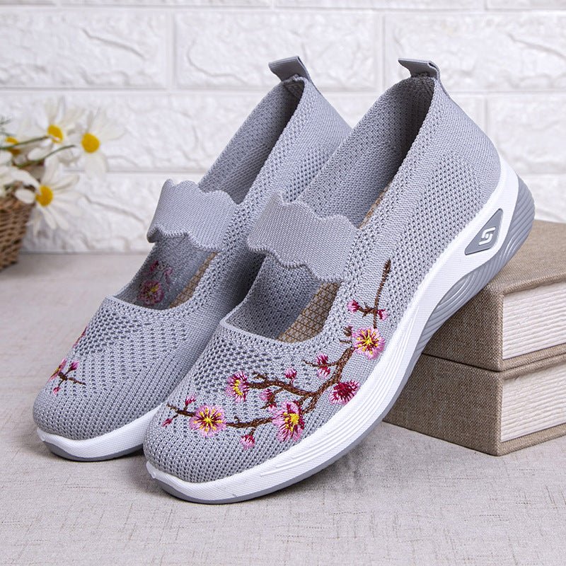 Casual Slip - on Shoes With Shallow Openings And Embroidery - Babyvera
