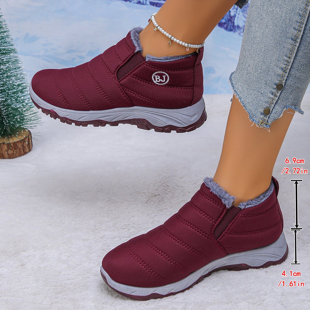 CIORWomensSnowBootsupperismadeofwaterproofPUorwarmsuedetheinsideisfullylinedwithhighqualityfauxfurwhichiswarmandcomfortablethesolidmoldedrubbersoleisdurableandhasantislipdesignwithdeeptreadwhichissuit - Babyvera