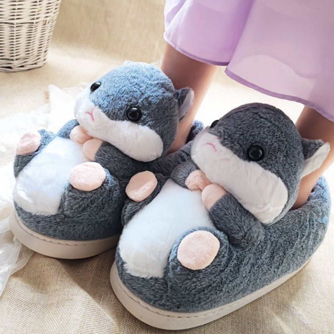 Cotton Slippers With Warm Plush Heel Padding - Babyvera