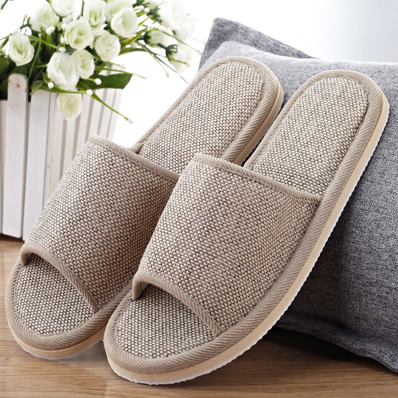 Couples Indoor Floor Slippers Solid Color - Babyvera