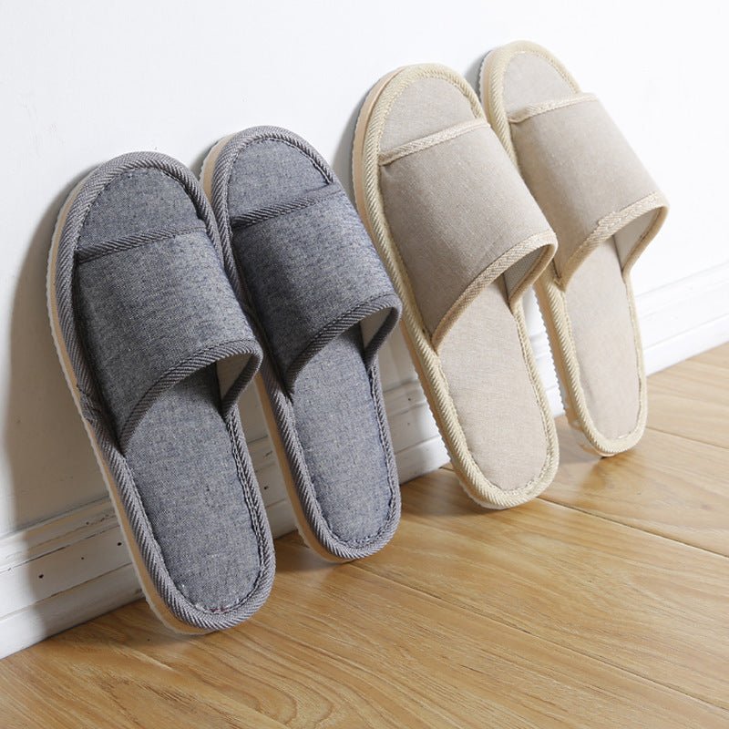 Couples Indoor Floor Slippers Solid Color - Babyvera