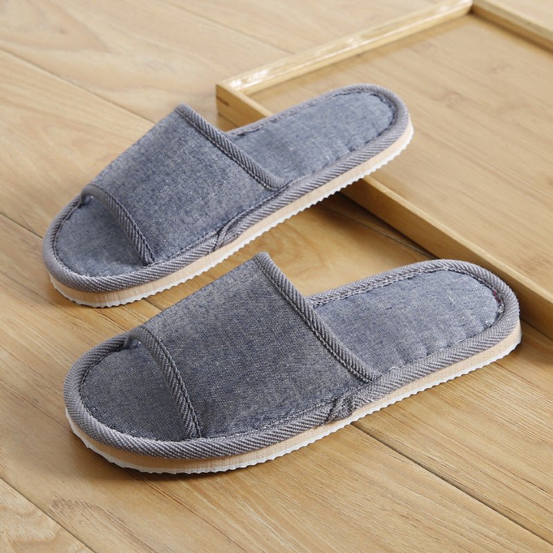 Couples Indoor Floor Slippers Solid Color - Babyvera