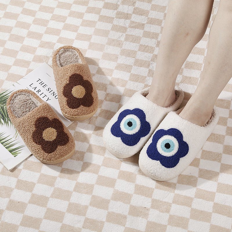 Cozy Home Flower - Eye Warm Winter Cotton Slippers - Babyvera