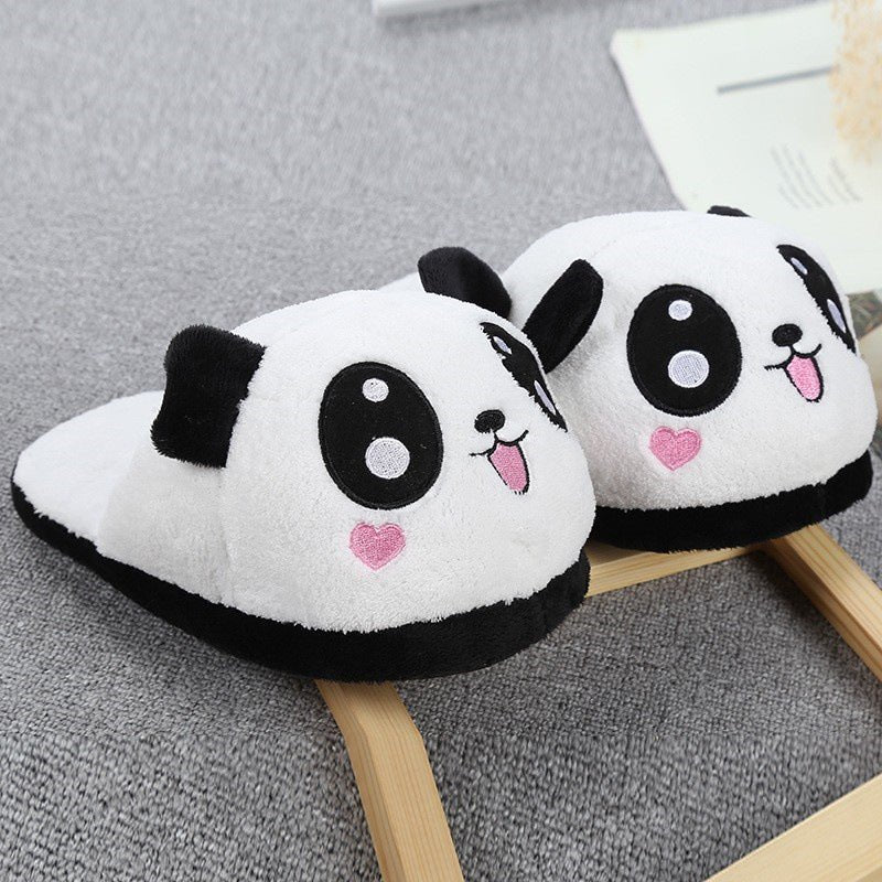 Cute And Adorable Panda Heart - Shaped Cartoon Plush Closed - Toe Slippers - Babyvera