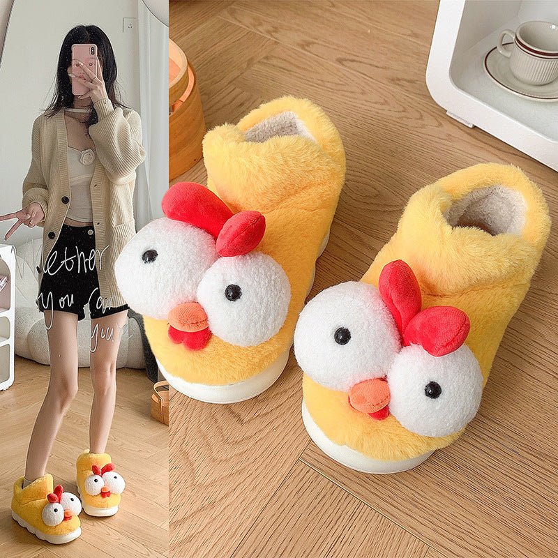 Cute Chick Cotton Slippers Women Winter 2025 New Home Indoor - Babyvera