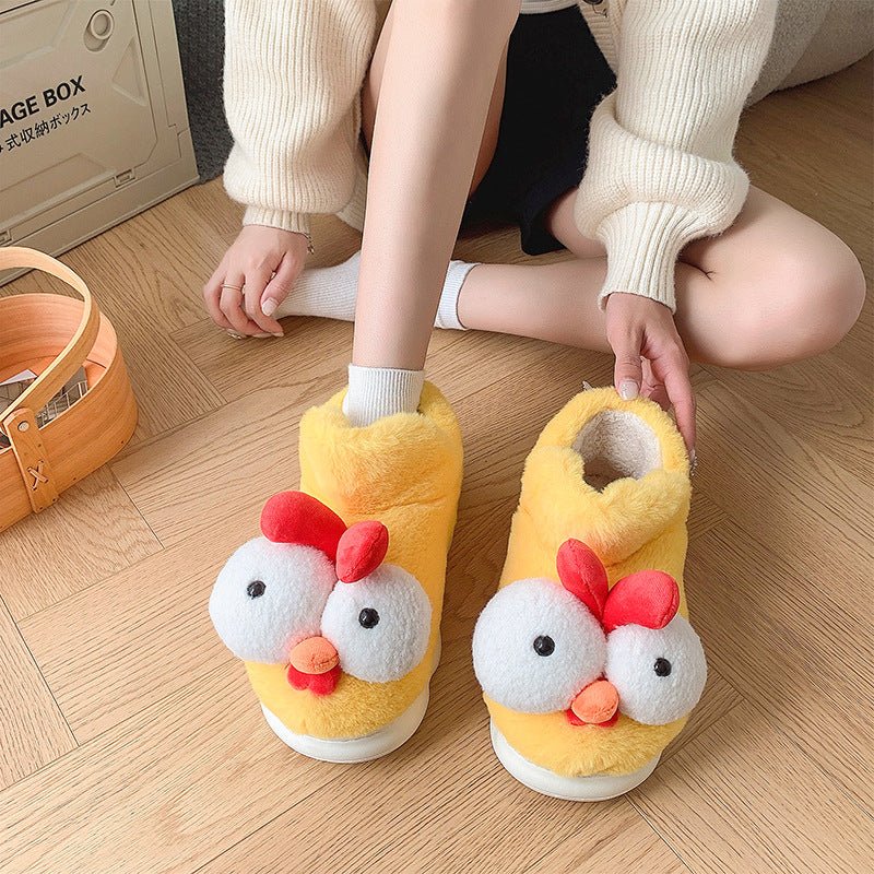 Cute Chick Cotton Slippers Women Winter 2025 New Home Indoor - Babyvera