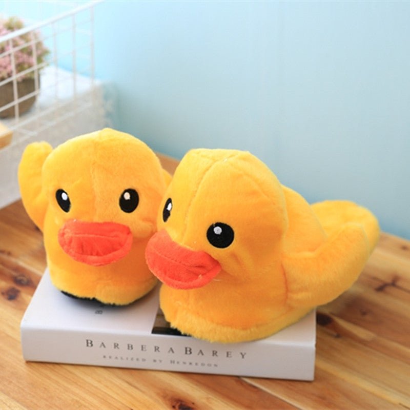 Cute Rubber Duck Plush Home Slippers And Shoes - Babyvera