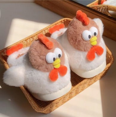 Cute Warm Furry Cotton Funny Cartoon Chick Cotton Slippers - Babyvera