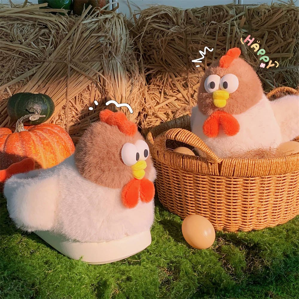 Cute Warm Furry Cotton Funny Cartoon Chick Cotton Slippers - Babyvera