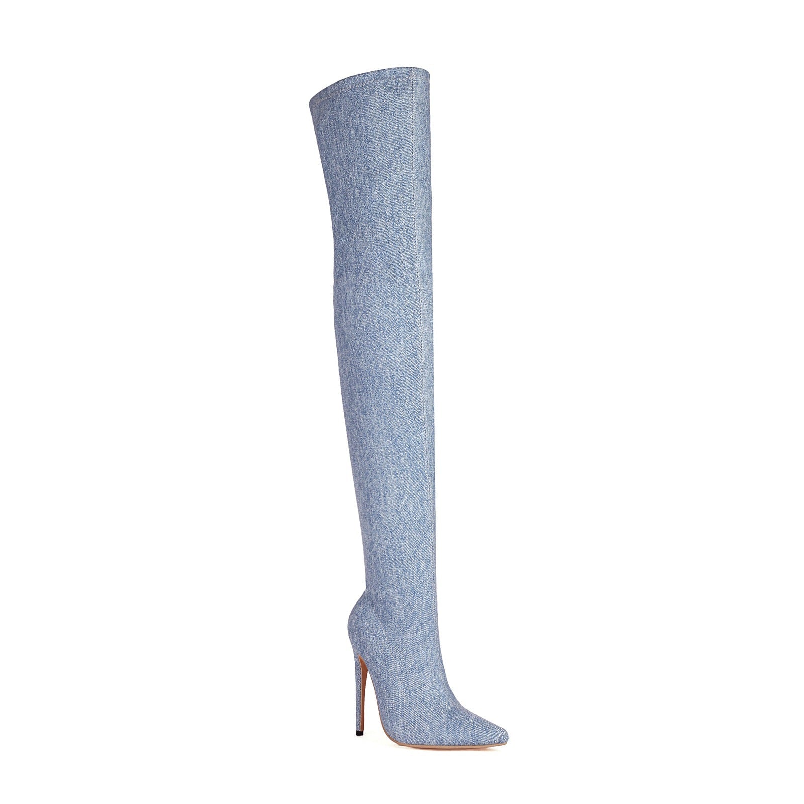 Denim Stretch Over-the-knee Boots - Babyvera