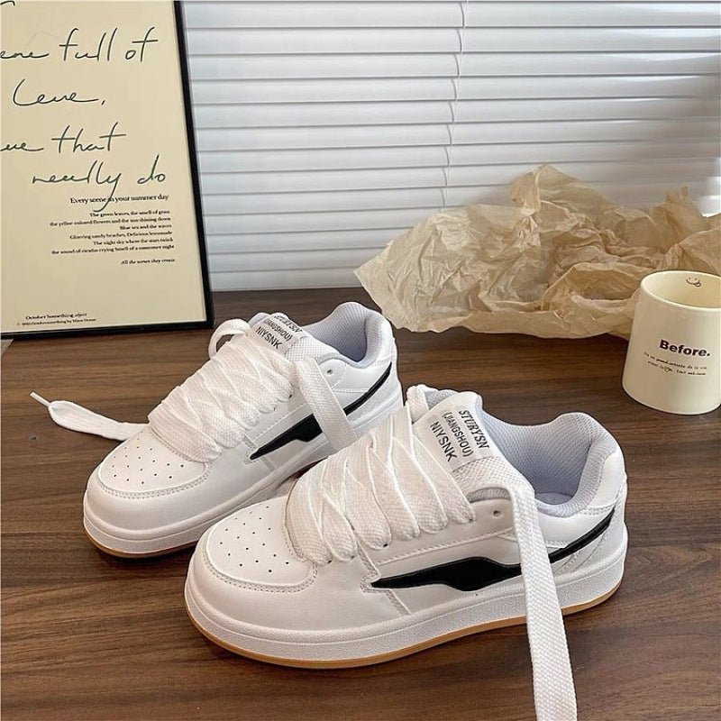 Dopamine Color Matching Classic Preppy Style Raise The Bottom Four Seasons Women's Board Shoes - Babyvera