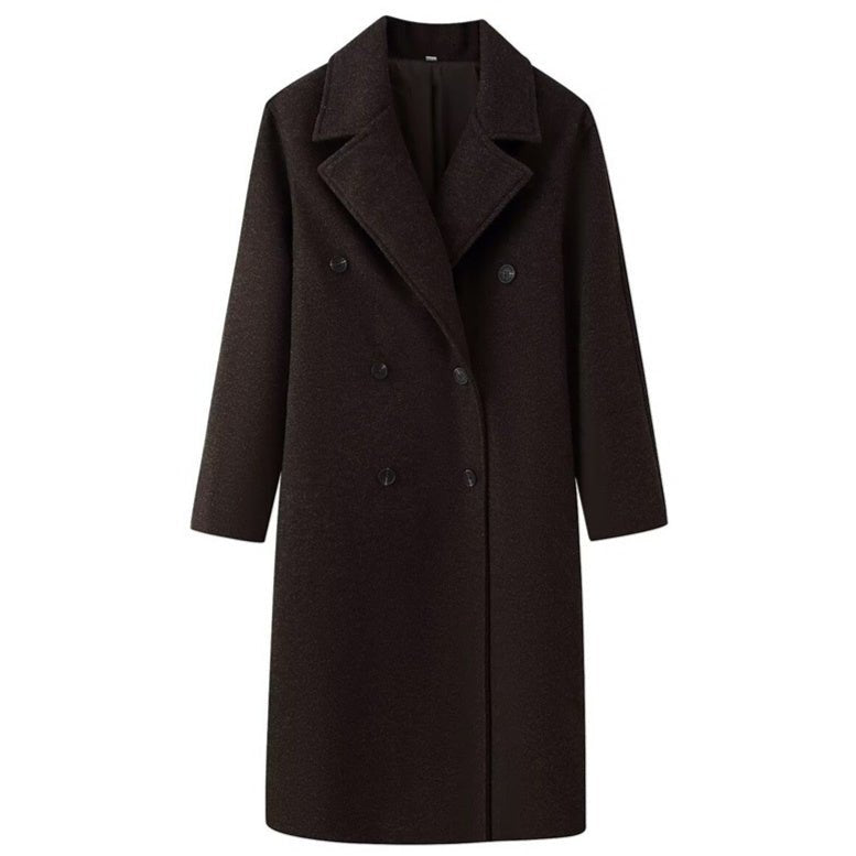 Double-breasted Wool Coat For Women - Babyvera