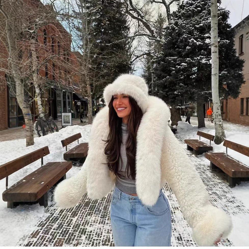 Faux Fur Coat Environmental Protection Women - Babyvera