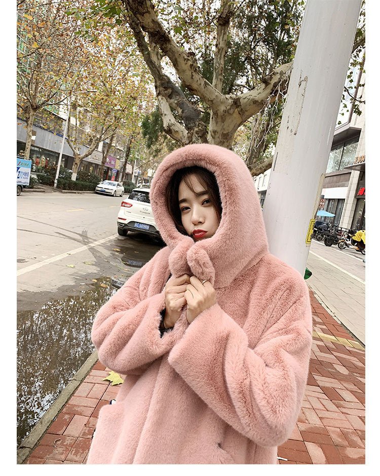 Faux fur mink women plush coat - Babyvera