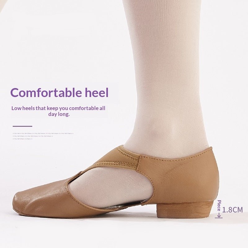 Full - grain Leather Teacher Jazz Dance Shoes With Soft Soles - Babyvera