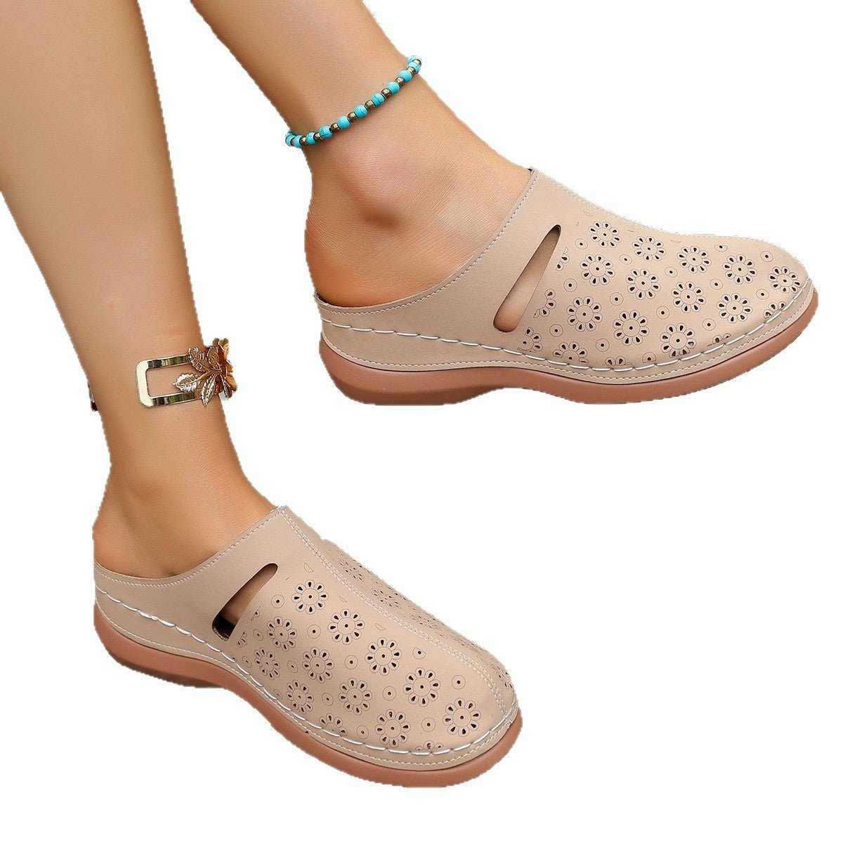 Hollow - out Thick - soled Vintage - style Women's Slippers - Babyvera