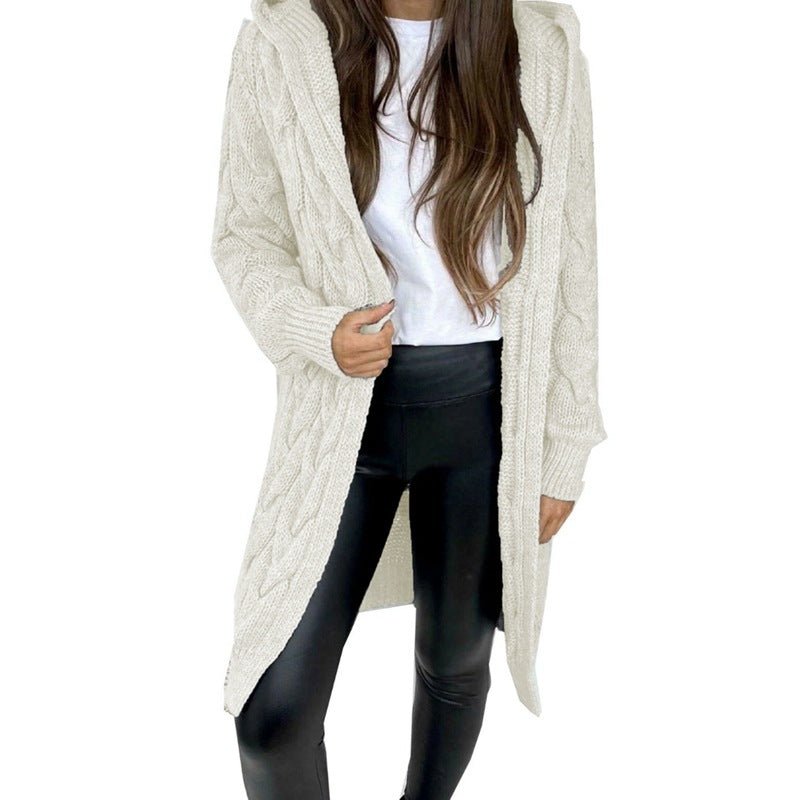 Hooded Knit Cardigan Coat Overcoat Women - Babyvera