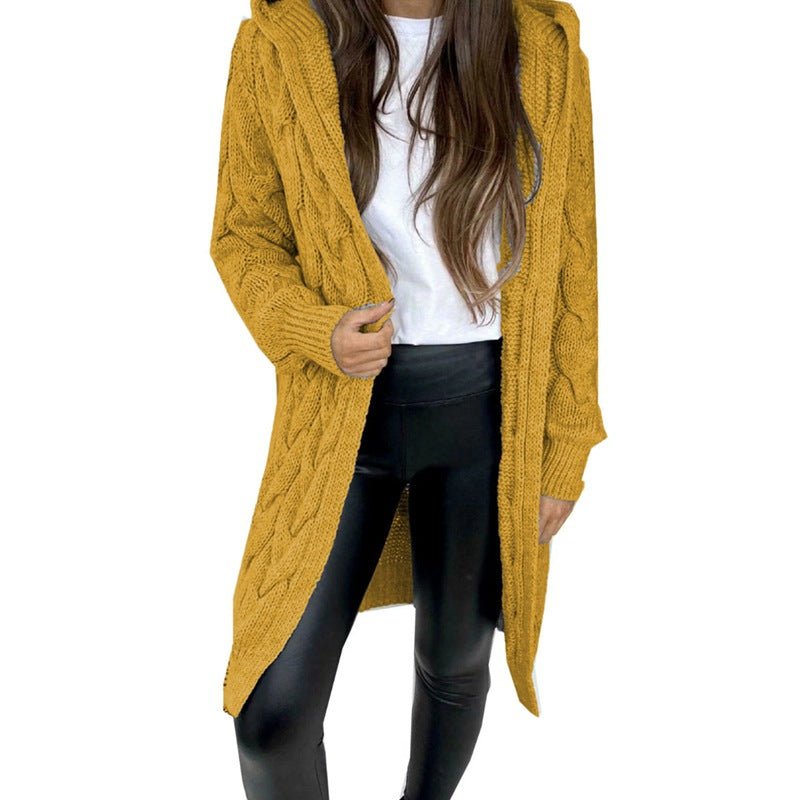 Hooded Knit Cardigan Coat Overcoat Women - Babyvera