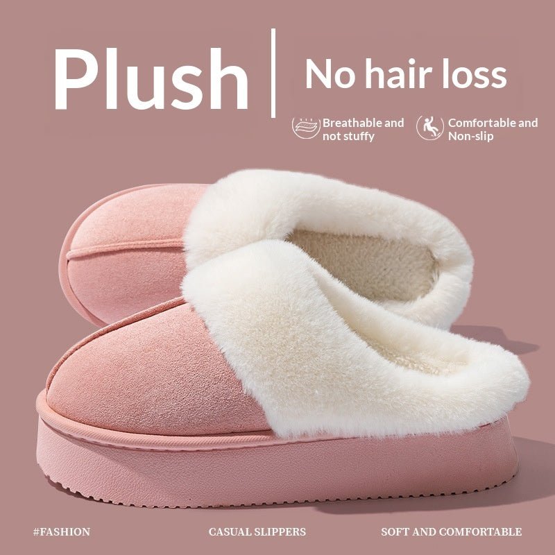 Indoor Warm Anti - slip Thick Sole Deodorant Couple Cotton Slippers - Babyvera