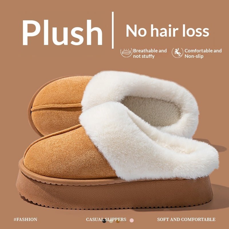 Indoor Warm Anti - slip Thick Sole Deodorant Couple Cotton Slippers - Babyvera
