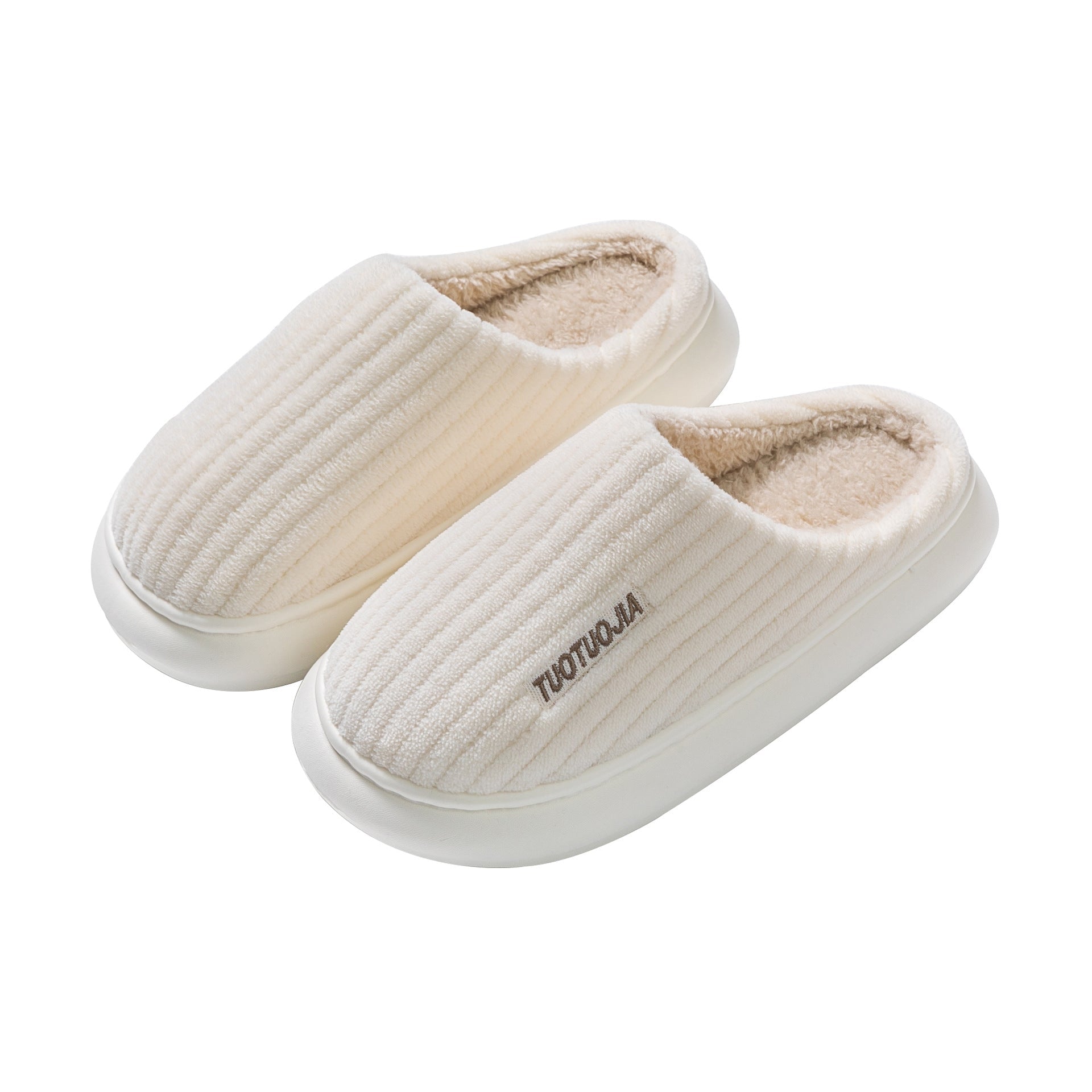 Ladies' Indoor Home Warm Fluffy Anti - slip Cotton Slippers - Babyvera