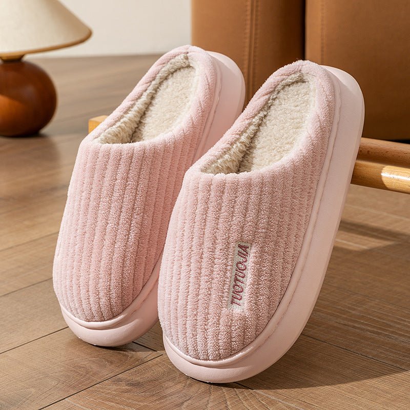 Ladies' Indoor Home Warm Fluffy Anti - slip Cotton Slippers - Babyvera