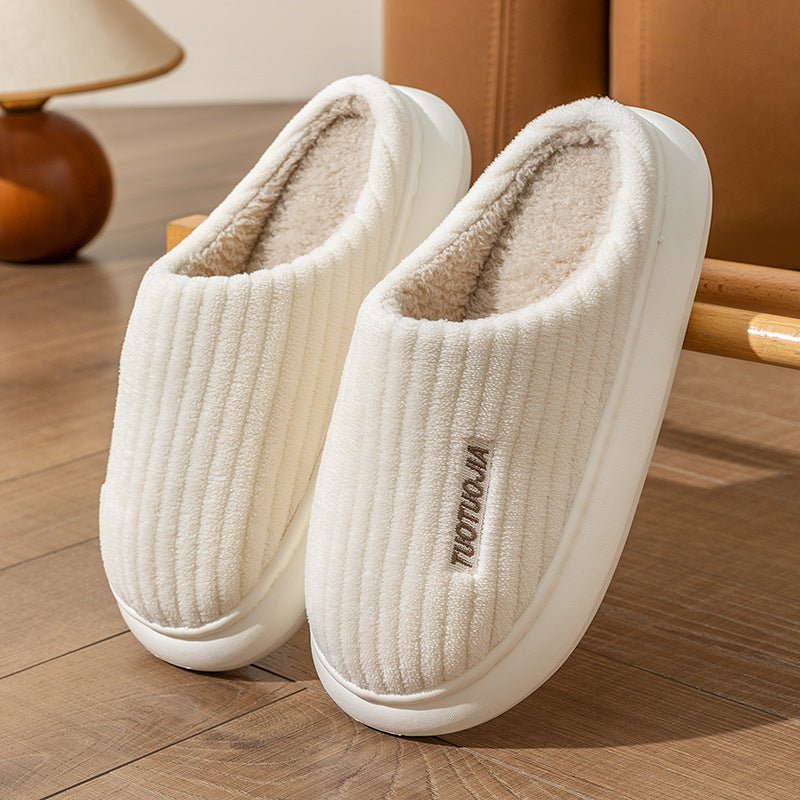 Ladies' Indoor Home Warm Fluffy Anti - slip Cotton Slippers - Babyvera