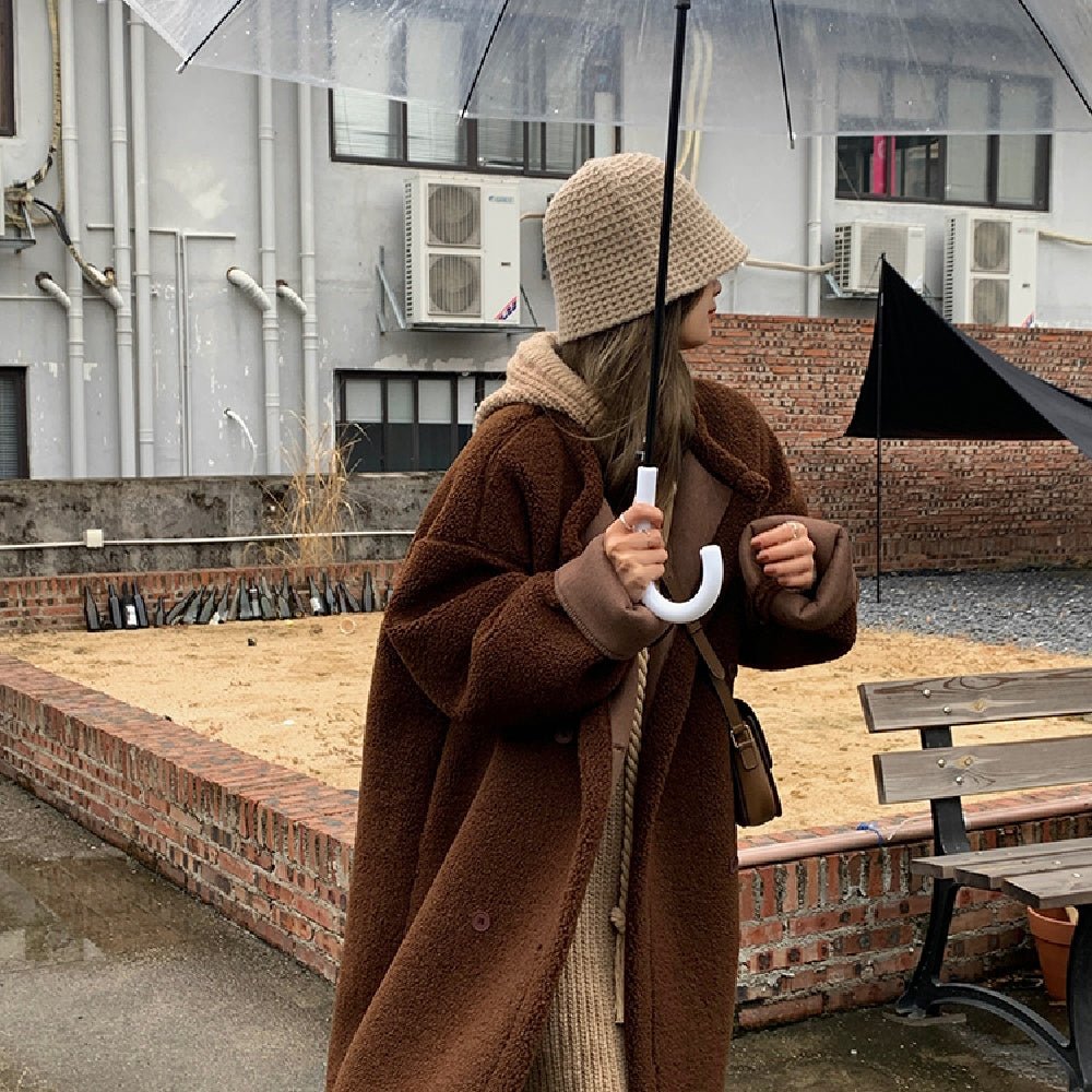 Lamb Hair Grain Wool Coat Women - Babyvera