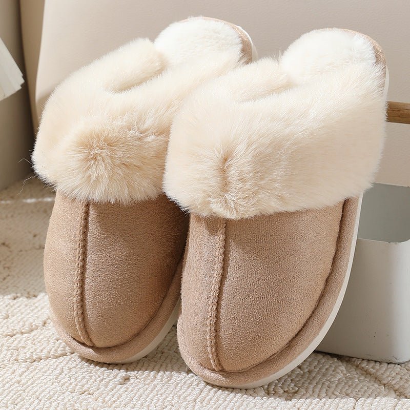 Large - sized Cotton Slippers For Women Autumn And Winter Couple's Style - Babyvera