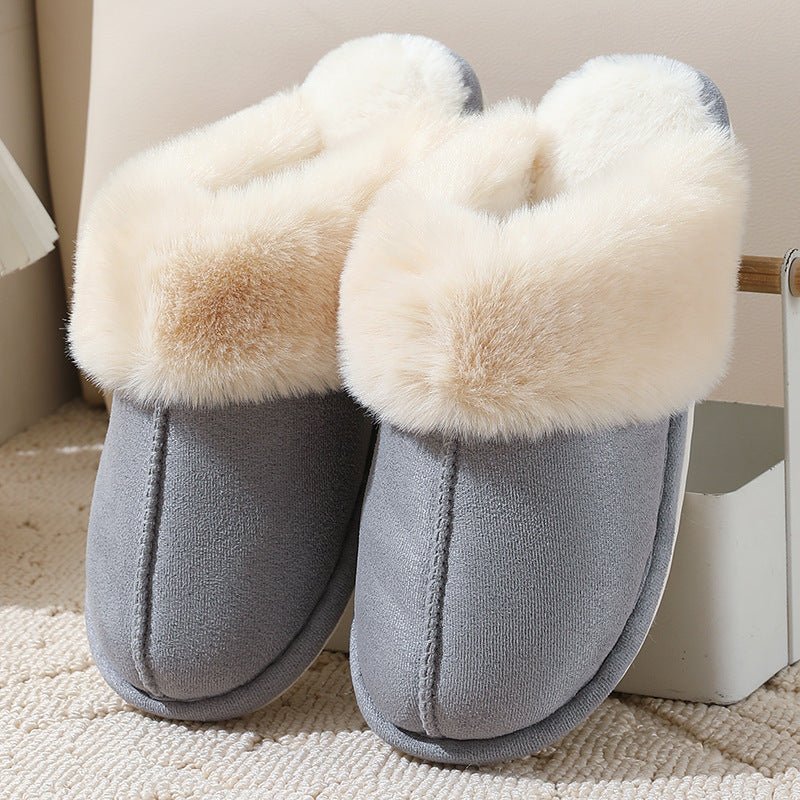 Large - sized Cotton Slippers For Women Autumn And Winter Couple's Style - Babyvera