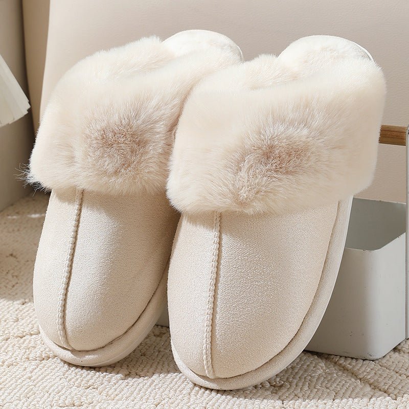 Large - sized Cotton Slippers For Women Autumn And Winter Couple's Style - Babyvera