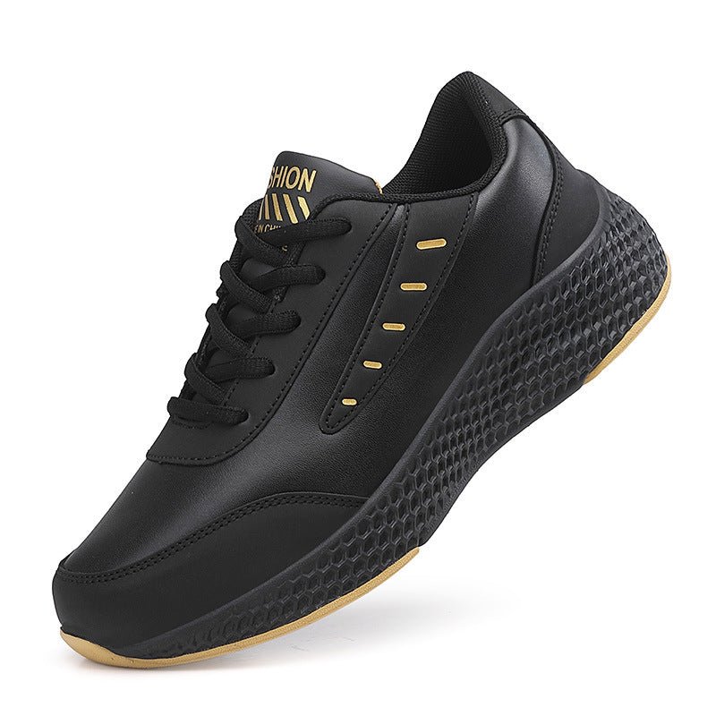 Leather Women's Shoes Casual Sneaker Round Toe Flat Heel Women's Running Shoes - Babyvera